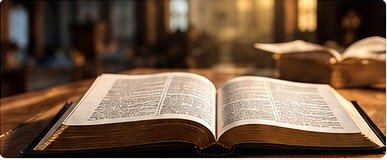 Biblia abierta sobre una mesa
